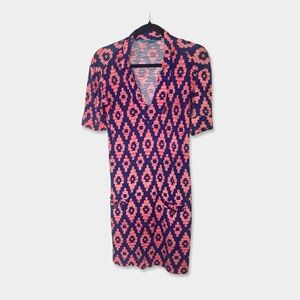 TORI RICHARD HONOLULU Dress Size XS Multicolor Pink Blue Pre-Owned